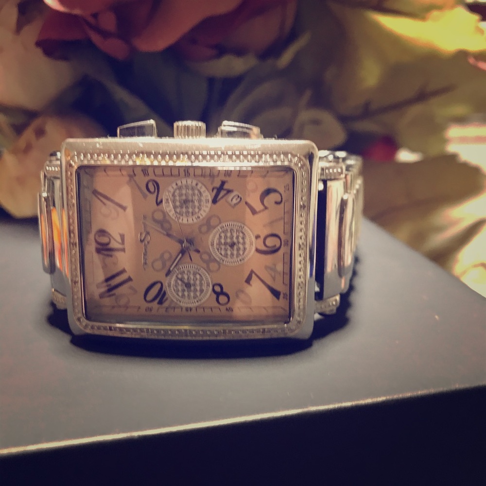 Rare rectangular Techno Swiss Mens watch